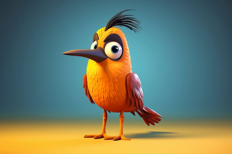 Free Photo cartoony bird in studio