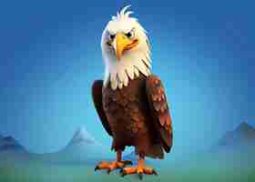 Free photo cartoony eagle in nature