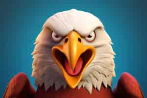 Free photo cartoony eagle in studio