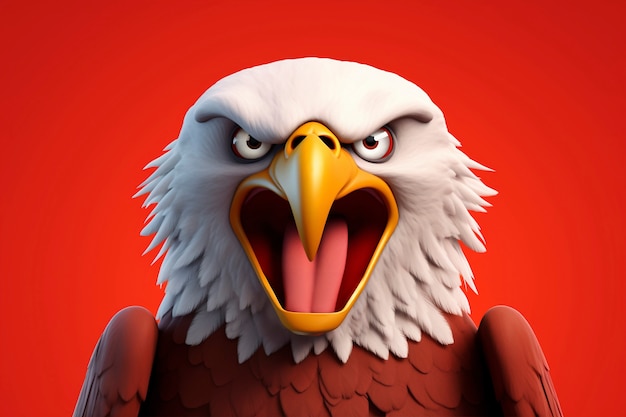 Free photo cartoony eagle in studio