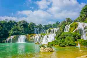 Free photo cascade boat clean china natural rural