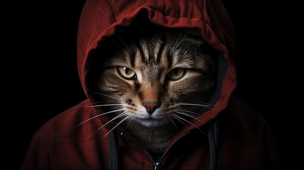 A cat in a hoodie