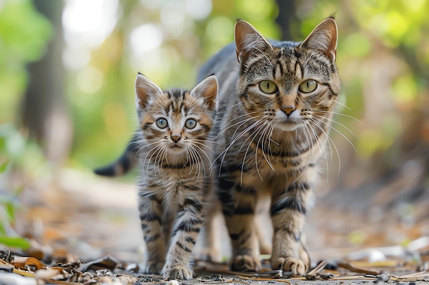 Foto gratuita gatto e gattino generati da ai