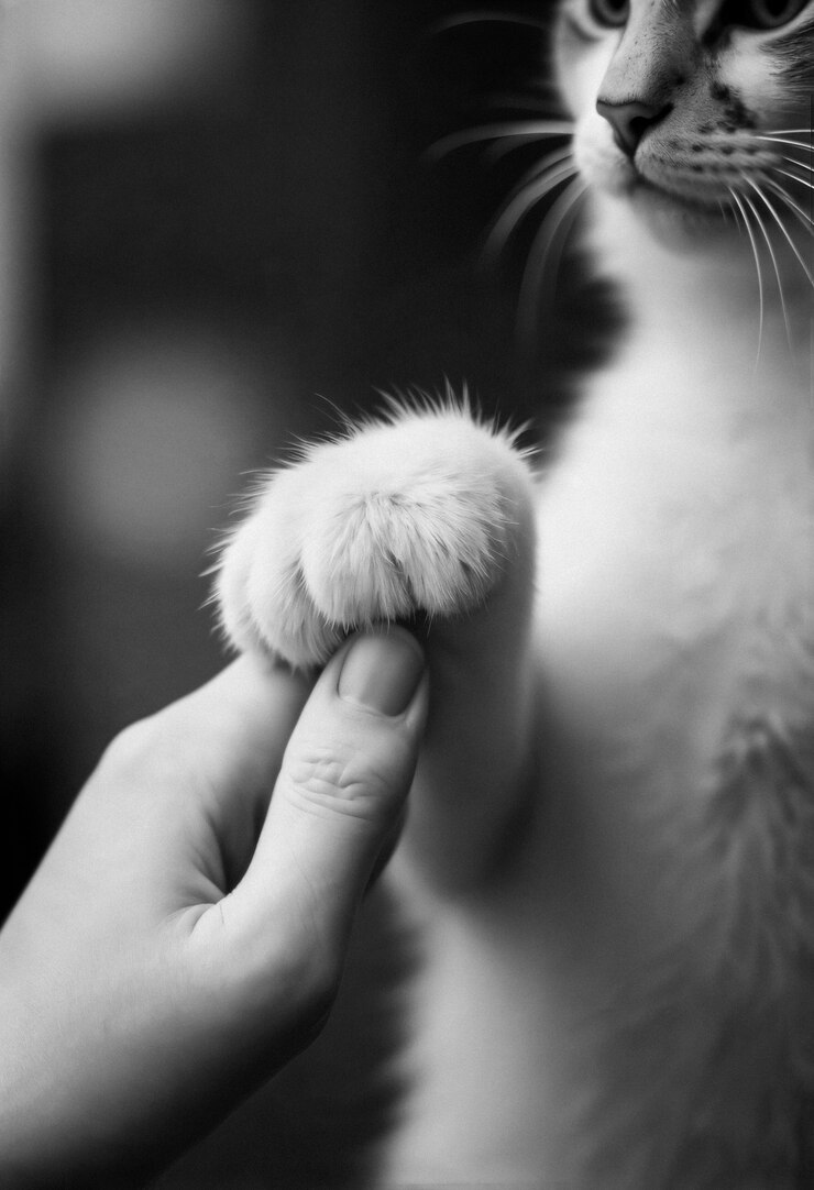 무료 Photo 사람의 손에 있는 고양이의 발