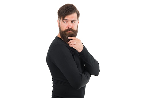 白人男性のあごひげのコピースペース 顔の毛 男性のための様々なひげのスタイル あごひげ を完璧な状態に保ちます 白い背景の上のひげの髪を持つ残忍なヒップスター あごひげを生やしたスタイリッシュな口ひげの形 プレミアム写真