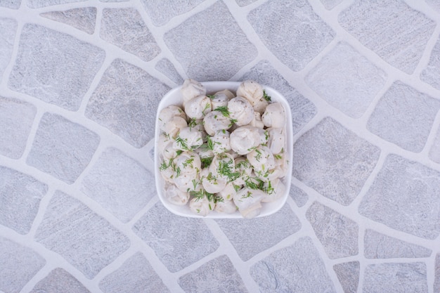 Caucasian khinkal dough stuffings in a white plate.