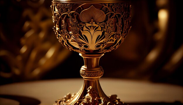 Celebration of Christianity Ornate cross and chalice generated by AI