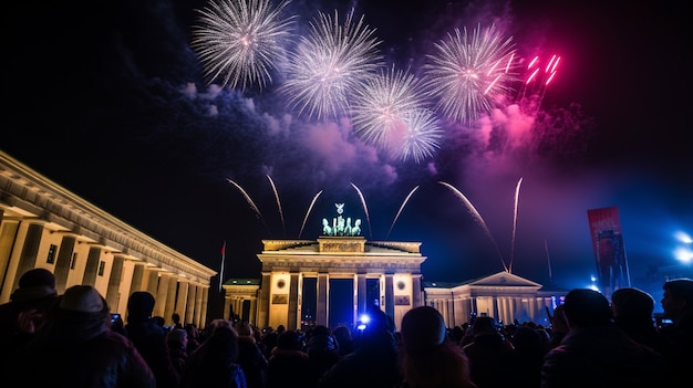 Free photo celebration of new year's eve with fireworks