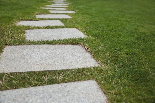 Cement walkway in the garden