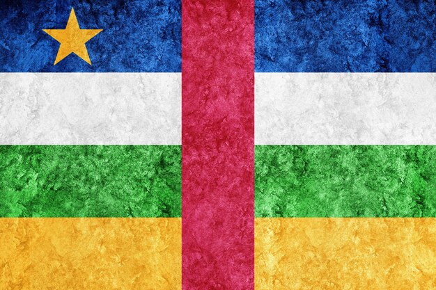 Central African Republic Metallic flag, Textured flag, grunge flag