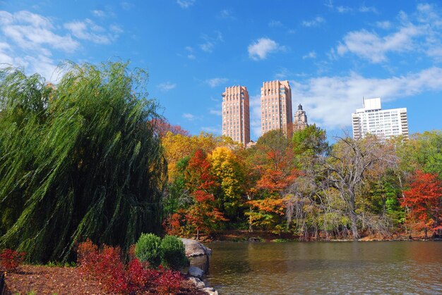 Central Park lake in New York City Manhattan