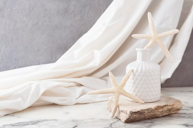 Ceramic vase with starfish