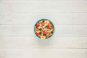 Free photo cereal bowl on table