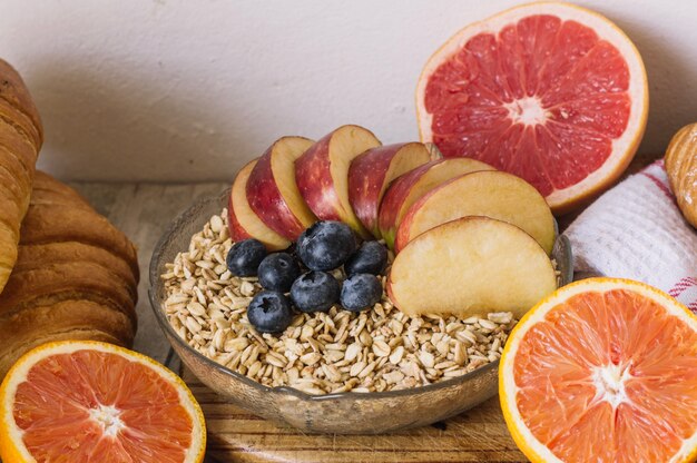 果実や柑橘類の穀物
