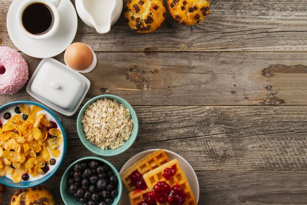 Cereals and boiled egg 