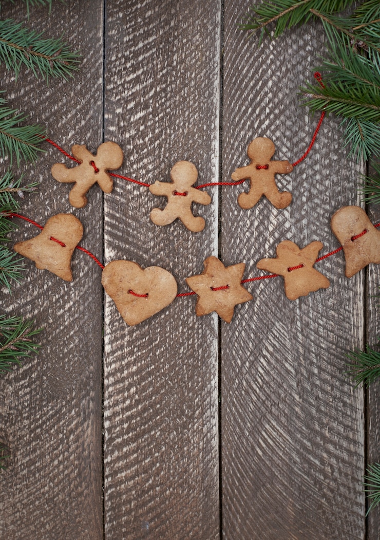 Free Photo chain made of ginger bread cookies