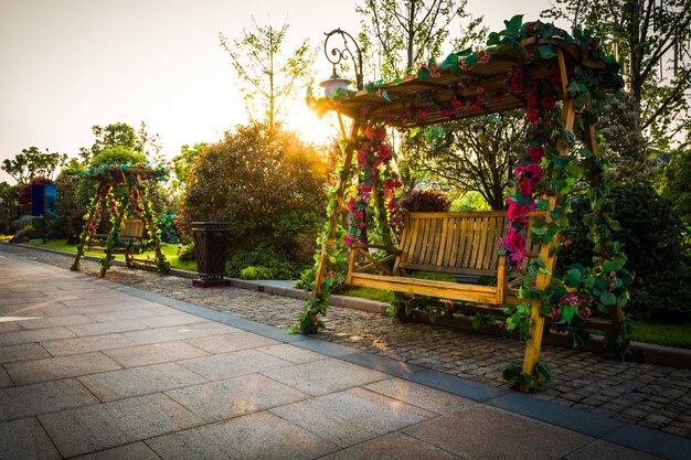 a chair in the park