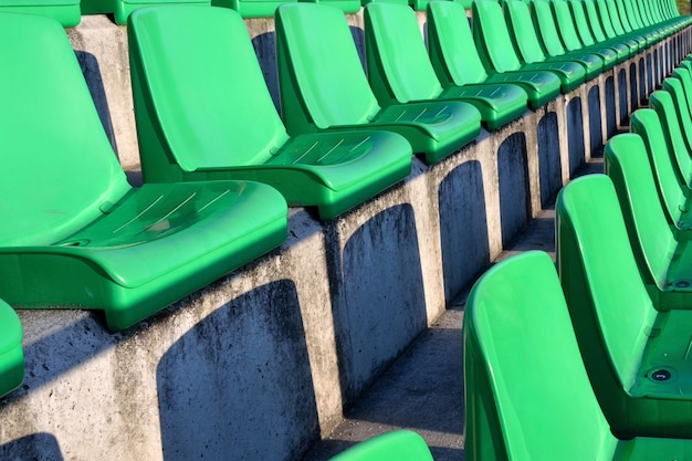 "Chairs row on stadium"