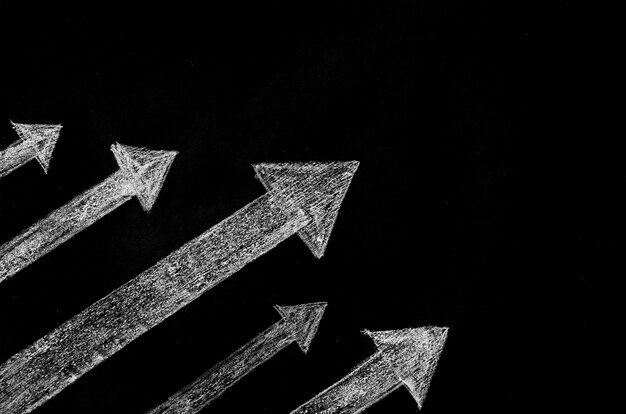 Chalk arrows drawn with copy space