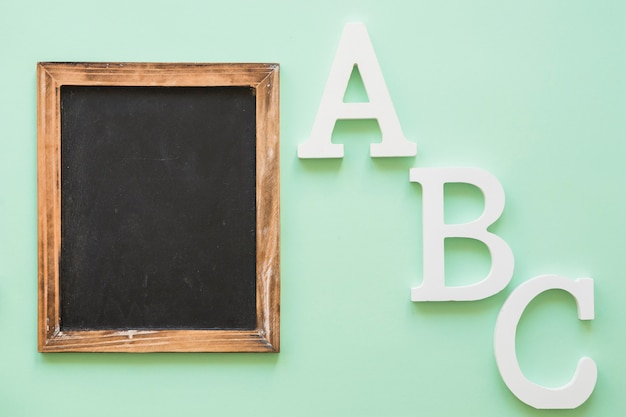 Chalkboard frame with alphabet letters