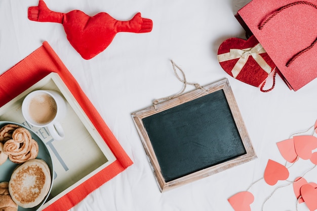 Chalkboard between present and breakfast