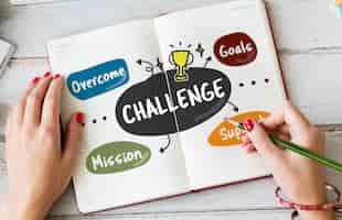 Free photo challenge competition goals improvement mission concept