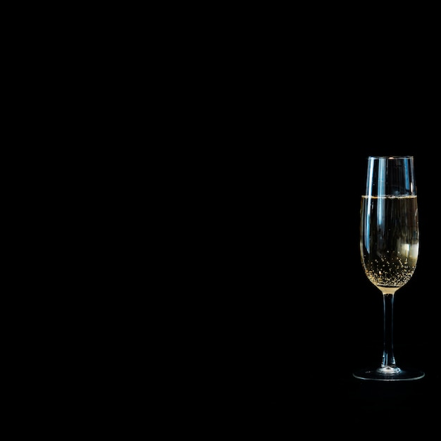 Champagne glass on table