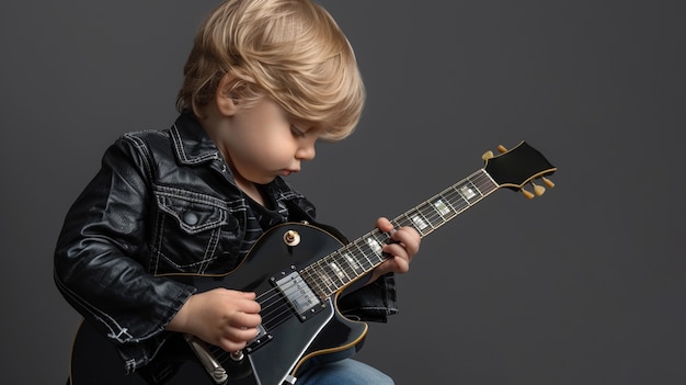 Foto gratuita personaggio che suona la chitarra elettrica