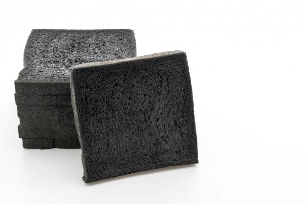 charcoal bread on white