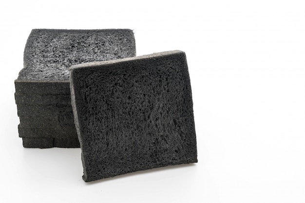 charcoal bread on white