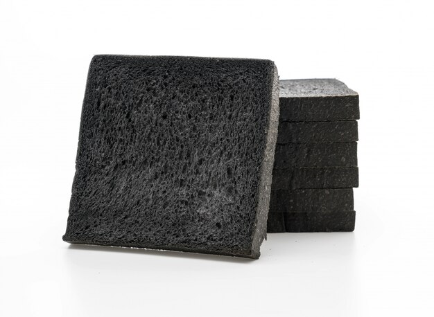 charcoal bread on white
