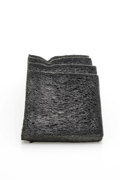 charcoal bread on white