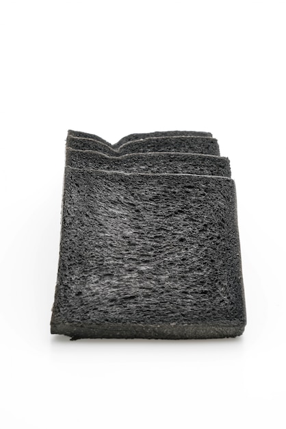 charcoal bread on white