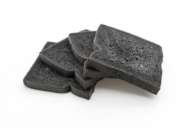 charcoal bread on white