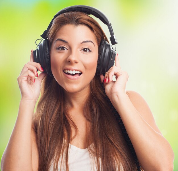 Charming girl in headphones