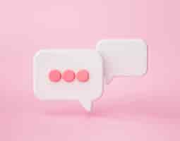 Free photo chat bubbles or speech bubble icon website ui on pink background 3d rendering illustration