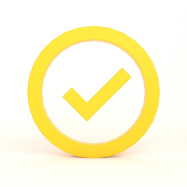 Free photo check mark circle front side with white background