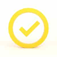 Free photo check mark circle front side with white background