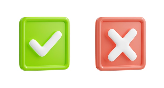 Check And Cross Symbols Stock Photo, Royalty-Free