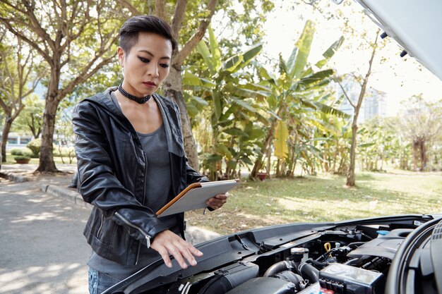 Checking car