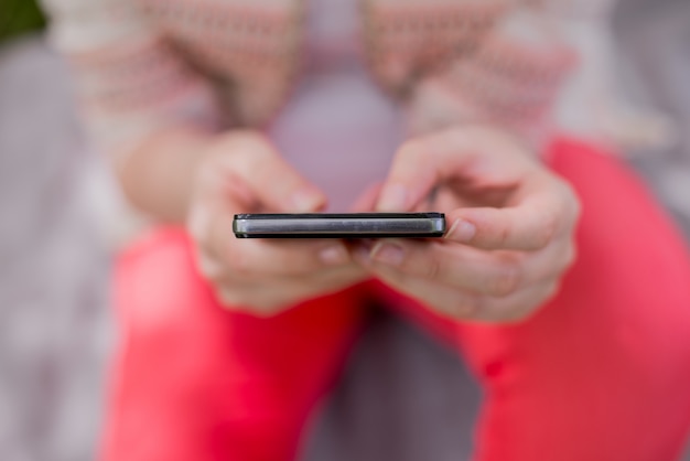 Free photo checking her messages