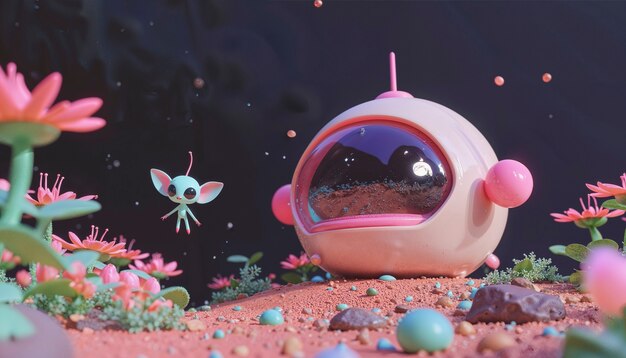 Cheerful 3d alien world