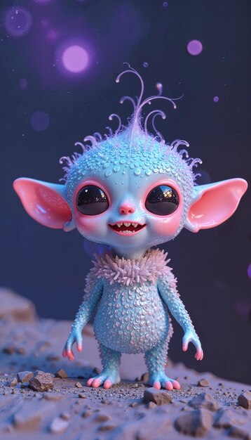 cheerful 3d alien world