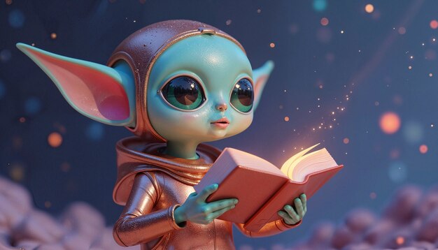 cheerful 3d alien world
