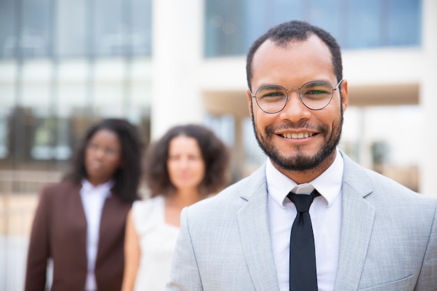 Cheerful African American businessman