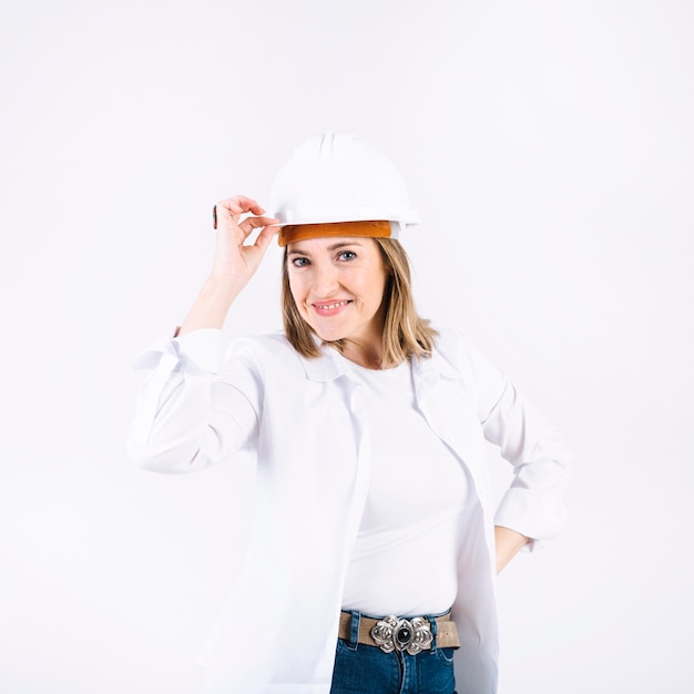 Cheerful female engineer