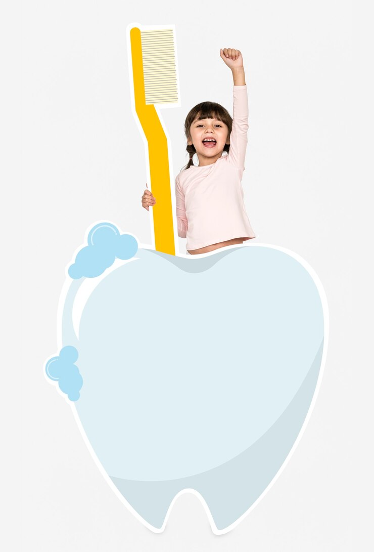 무료 Photo 치과 관리 아이콘을 가진 즐거운 소녀