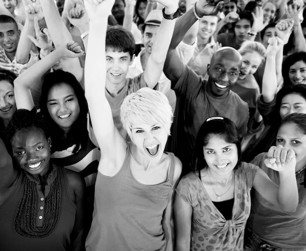 Cheerful group of diverse students