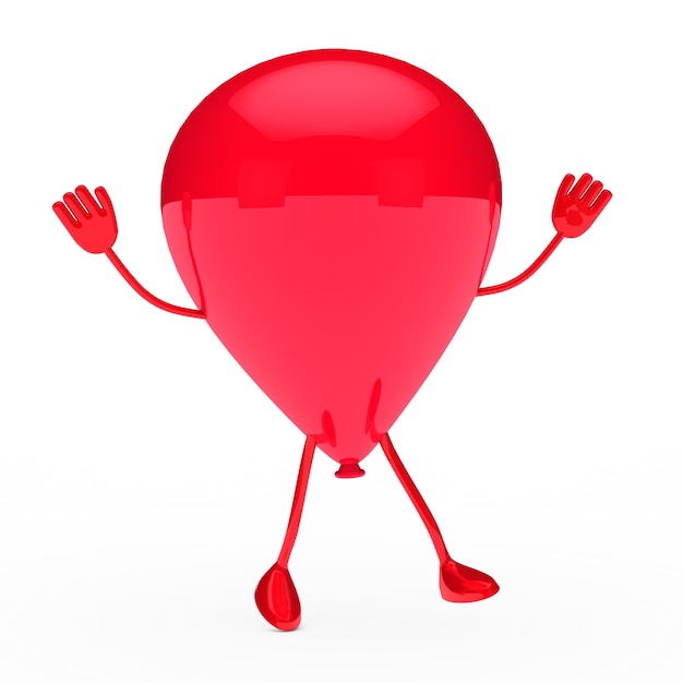 Cheerful red balloon jumping