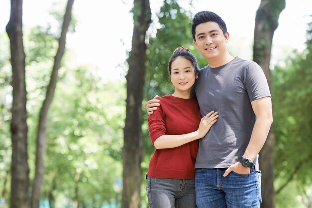 Cheerful Vietnamese couple